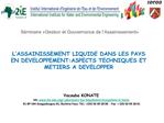 L ASSAINISSEMENT LIQUIDE DANS LES PAYS EN DEVELOPPEMENT:ASPECTS TECHNIQUES ET METIERS A DEVELOPPER