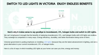SWITCH TO LED LIGHTS IN VICTORIA ENJOY ENDLESS BENEFITS