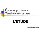 preuve pratique en Terminale Mercatique