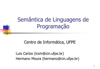 Semântica de Linguagens de Programação