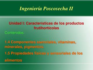 Ingeniería Poscosecha II