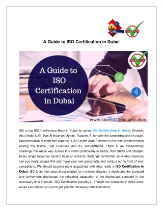 A Guide to ISO Certification in Dubai