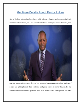 Get More Details About Pastor Lukau