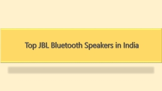 Top JBL Bluetooth Speakers in India