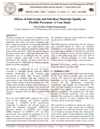 Effects of Sub Grade and Sub Base Materials Quality on Flexible Pavement A Case Study