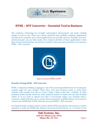 HTML — RTF Converter — Essential Tool in Business