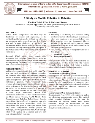 A Study on Mobile Robotics in Robotics