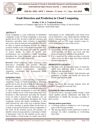 Fault Detection and Prediction in Cloud Computing