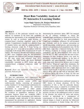 Heart Rate Variability Analysis of PC Interactive E Learning Studies