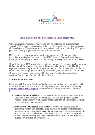 Ultimate Google Ads Strategies to Drive Higher ROI