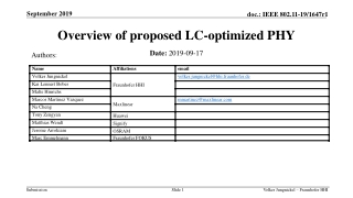 Overview of proposed LC-optimized PHY