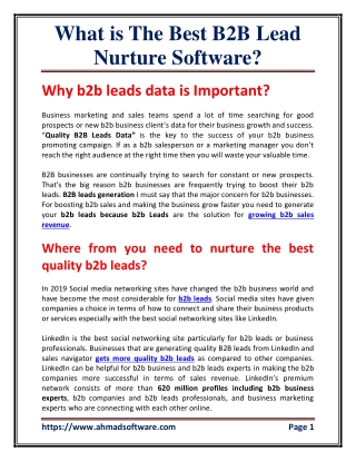 What is the best B2B lead nurture software?