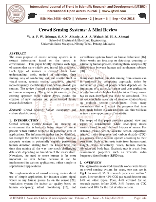 Crowd Sensing Systems A Mini Review