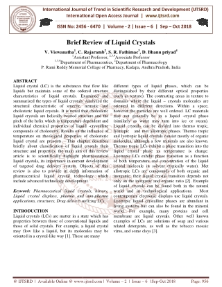 Brief Review of Liquid Crystals