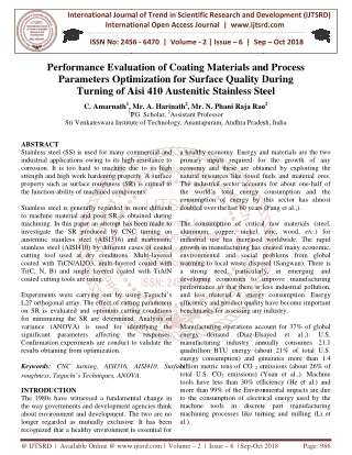 Performance Evaluation of Coating Materials and Process Parameters Optimization for Surface Quality During Turning of Ai