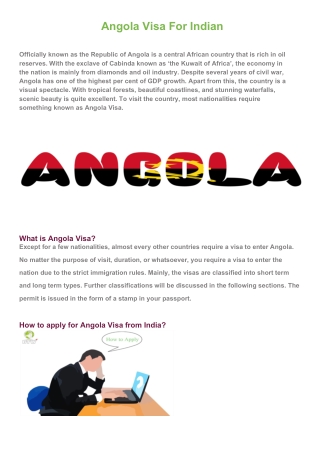 Angola Visa For Indian
