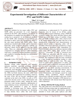 Experimental Investigation of Different Characterisitcs of PVC and XLPE Cables