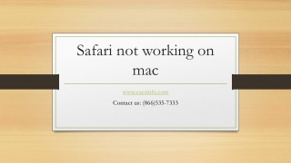 Safari not working on mac