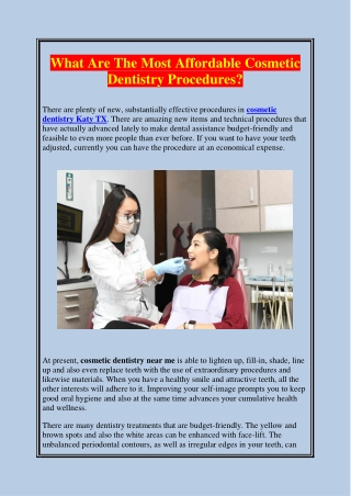 What Are The Most Affordable Cosmetic Dentistry Procedures?