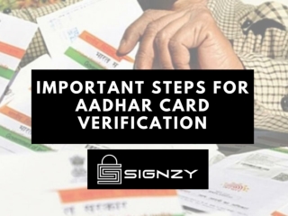 Important Steps for Aadhar Card Verification