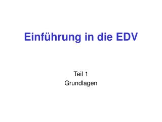 Einführung in die EDV