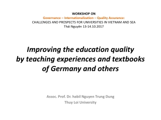 Improving the education quality by teaching experiences and textbooks of Germany and others
