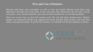 Pros and Cons of Denture