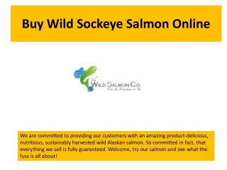 Buy Wild Sockeye Salmon Online