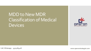 MDD to New MDR Classification of Medical Devices