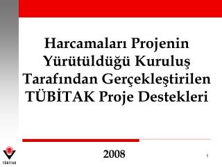 Harcamaları Projenin Yürütüldüğü Kuruluş Tarafından Gerçekleştirilen TÜBİTAK Proje Destekleri