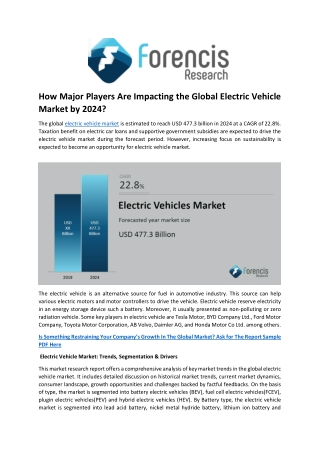 How Major Players Are Impacting the Global Electric Vehicle Market by 2024?