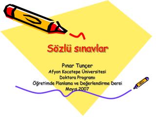Sözlü sınavlar