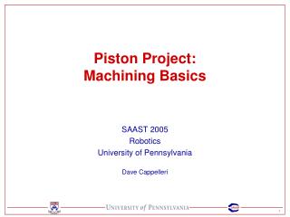 Piston Project: Machining Basics