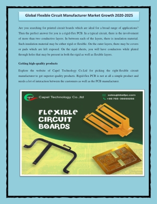 Global Flexible Circuit Manufacturer Market Growth 2020-2025