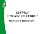 CNFPTLV Evaluation des CPRDFP