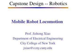 Mobile Robot Locomotion