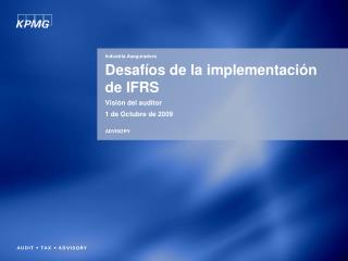 Desafíos de la implementación de IFRS