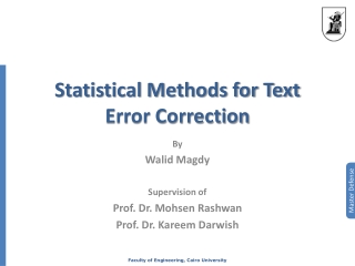 Statistical Methods for Text Error Correction