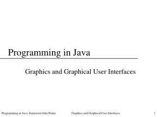 Programming in Java