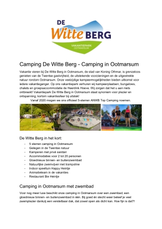 Camping De Witte Berg - Camping Ootmarsum