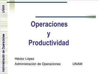 Operaciones y Productividad