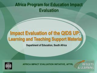 Impact Evaluation of the QIDS UP: Learning and Teaching Support Material