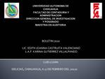 BOLETIN 7020 LIC. EDITH JOANNA CASTRUITA VALENCIANO L.A.F. KARINA GUTIERREZ VILLALPANDO LUIS LUJAN DELICIAS, CHIHUA