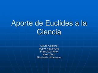 Aporte de Euclides a la Ciencia