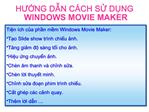 HUNG DN C CH S DNG WINDOWS MOVIE MAKER