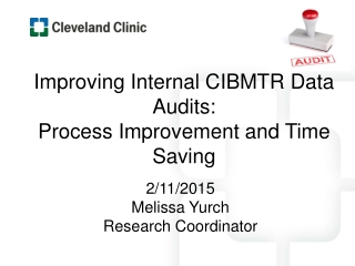 Improving Internal CIBMTR Data Audits:   Process Improvement and Time Saving