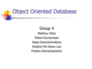 Object Oriented Database