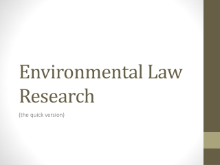 Environmental Law Research