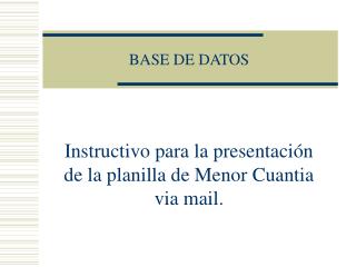 BASE DE DATOS