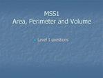 MSS1 Area, Perimeter and Volume